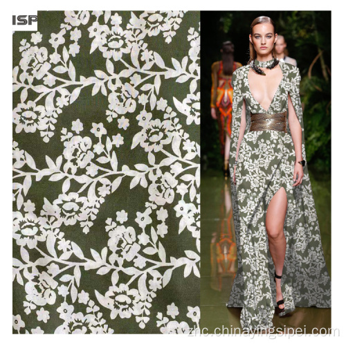 受欢迎的45s编织100％人造丝Vibrane Floral Printed Fabric